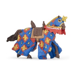 Лошадь с символом Флер де Лис, в синем