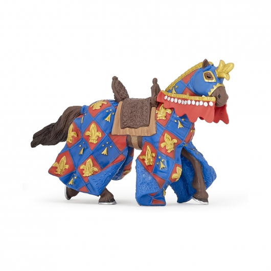 Лошадь с символом Флер де Лис, в синем